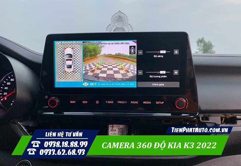 Camera 360 độ Kia K3 2022 tích hợp vạch đánh lái theo vô lăng
