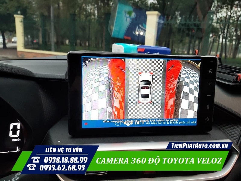 Camera 360 Toyota Veloz hiển thị 2 góc quay bên hông xe để quan sát
