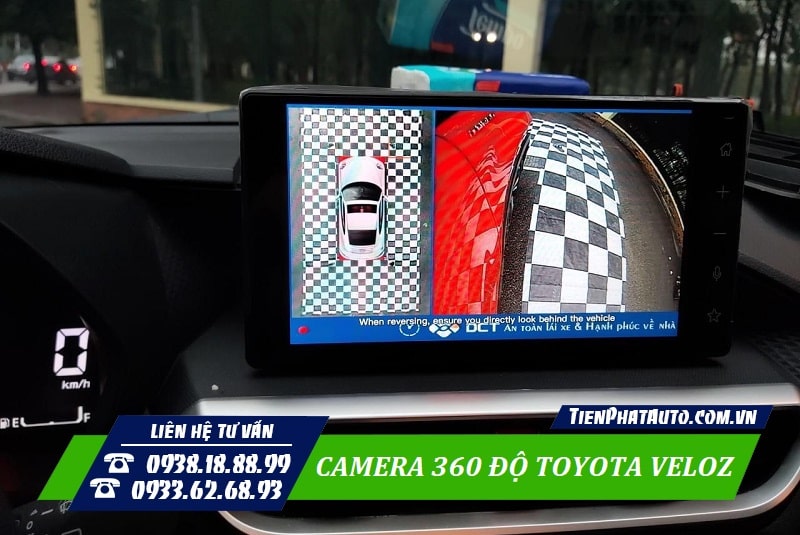 Camera 360 độ Toyota Veloz tự động hiển thị góc quay theo tín hiệu xi nhan