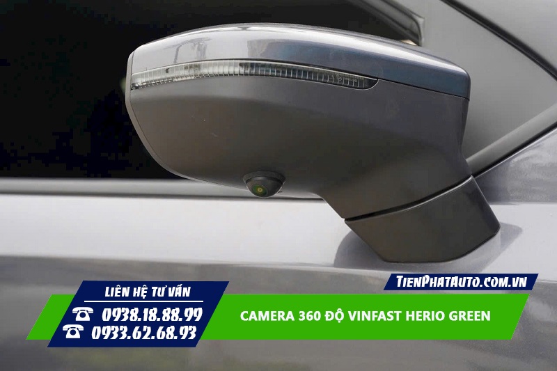 Hình ảnh mắt camera 360 hai bên gương lắp đặt trên xe