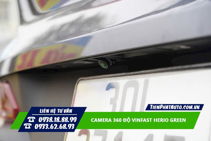Hình ảnh mắt camera 360 phía sau lắp đặt trên xe