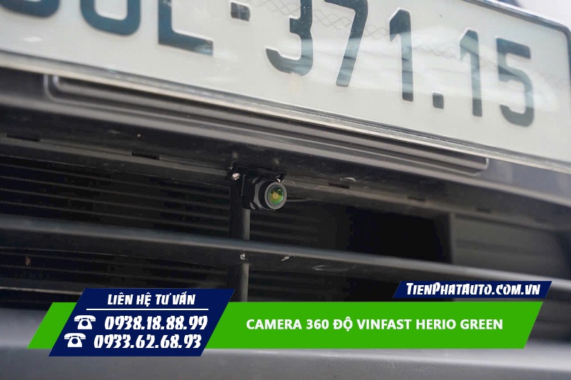 Hình ảnh mắt camera 360 phía trước lắp đặt trên xe