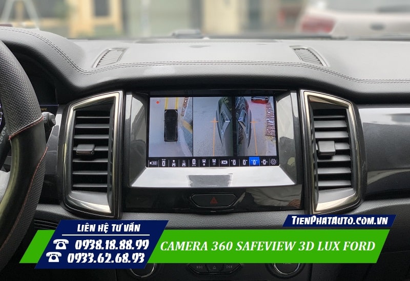 Camera 360 Safeview 3D Lux hiển thị góc quay hai bên hông xe