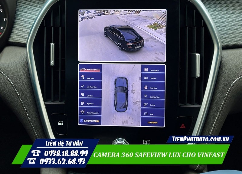 Camera 360 Safeview LUX cho Vinfast tích hợp trên màn hình Zin