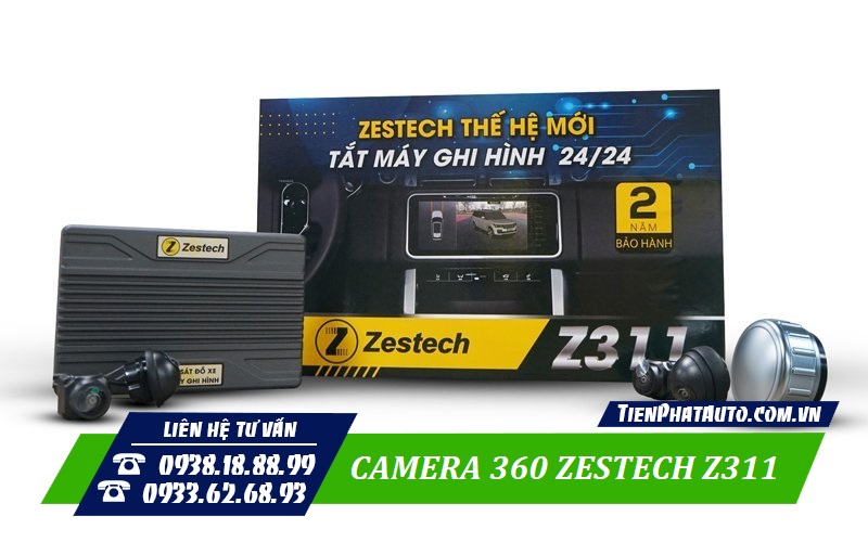 Sản phẩm camera 360 Zestech Z311 tích hợp ghi hình kể cả khi xe tắt máy 24/24