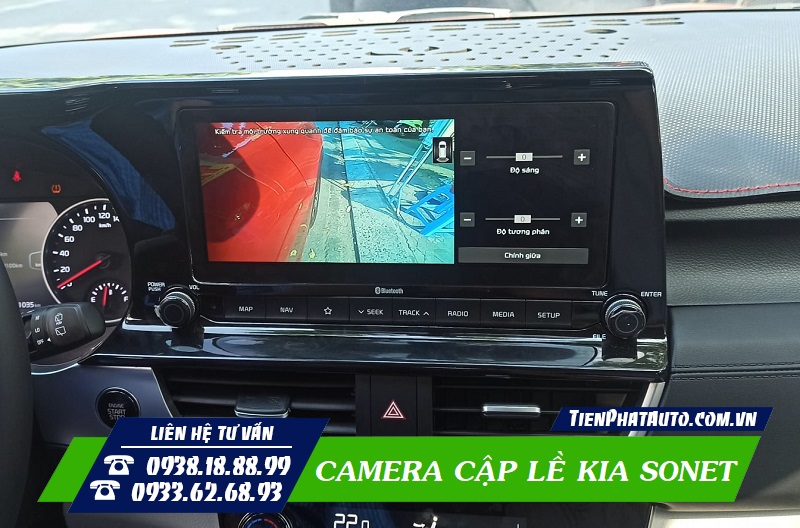 Camera lề tích hợp màn hình DVD zin cho xe Kia Sonet