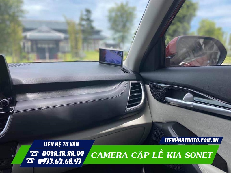 Camera lề tích hợp màn hình để taplo cho xe Kia Sonet