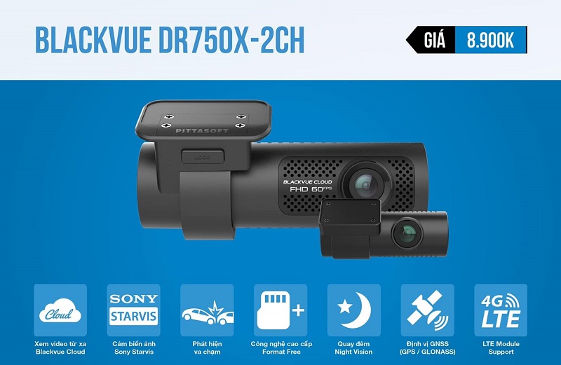 Bảng giá và tính năng camera hành trình Blackvue DR750X-2CH