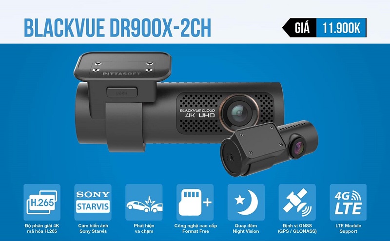 Bảng giá và tính năng của camera hành trình Blackvue DR900X-2CH