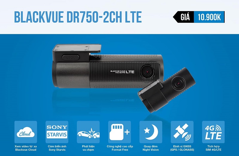 Bảng giá và tính năng của camera hành trình Blackvue DR750-2CH LTE