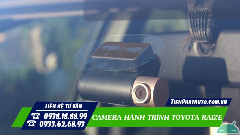 Camera hành trình ô tô Toyota Raize loại dán trên kính chiếu hậu