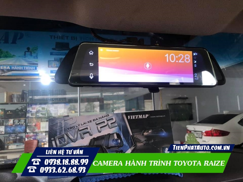 Camera hành trình kẹp gương cho xe Toyota Raize