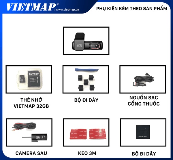 Trọn bộ camera hành trình Vietmap TS-2K chính hãng