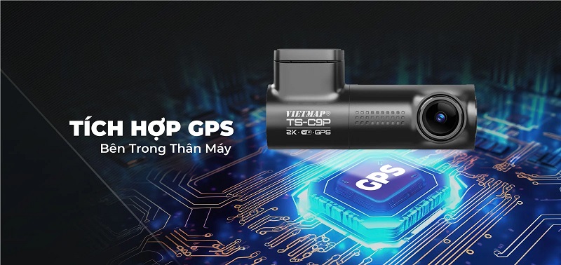 Tích hợp GPS giúp hiển thị các thông tin tọa độ, tốc độ xe di chuyển