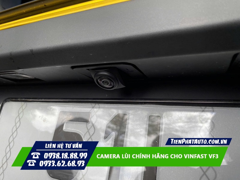 Camera lùi cho VF3 được lắp đặt ngay vị trí lỗ chờ zin