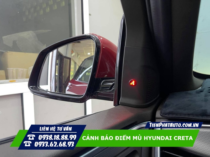 Cảnh báo điểm mù Hyundai Creta tích hợp gắn cột chữ A của xe
