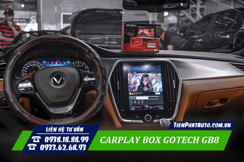 Carplay Box Gotech GB8 đáp ứng mọi nhu cầu giải trí trên xe