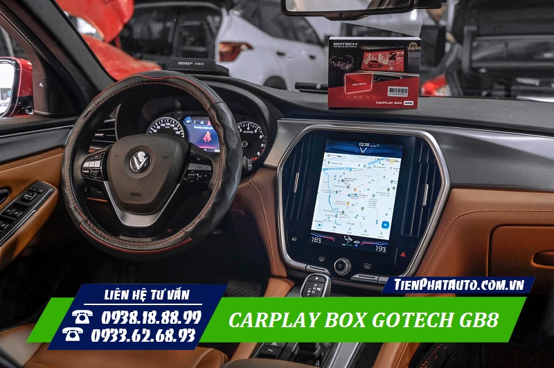 Carplay Box Gotech GB8 tích hợp phần mềm chỉ dẫn đường tiện lợi