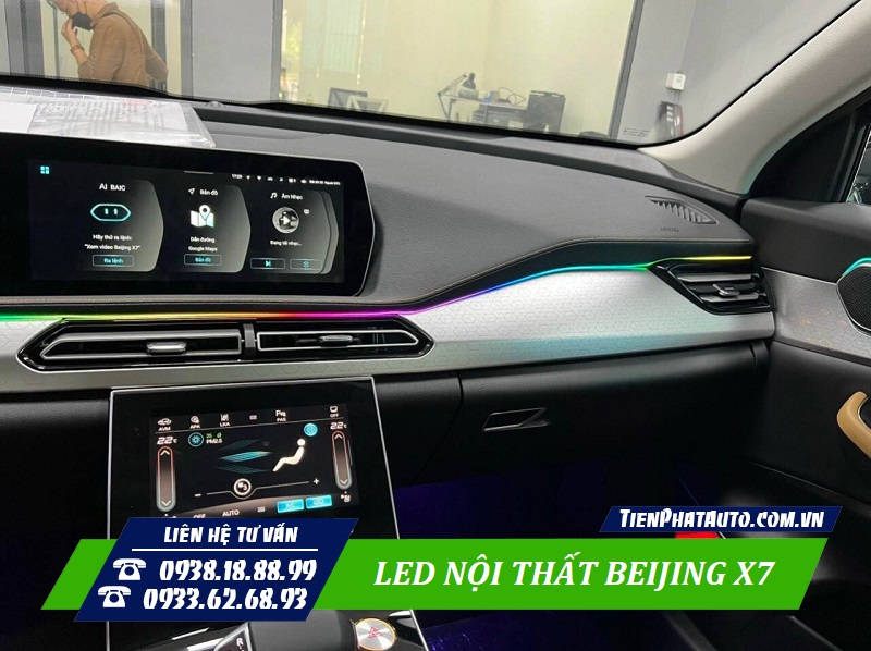 Chi tiết LED nội thất lắp đặt cho Bejing X7 độ thẩm mỹ cao
