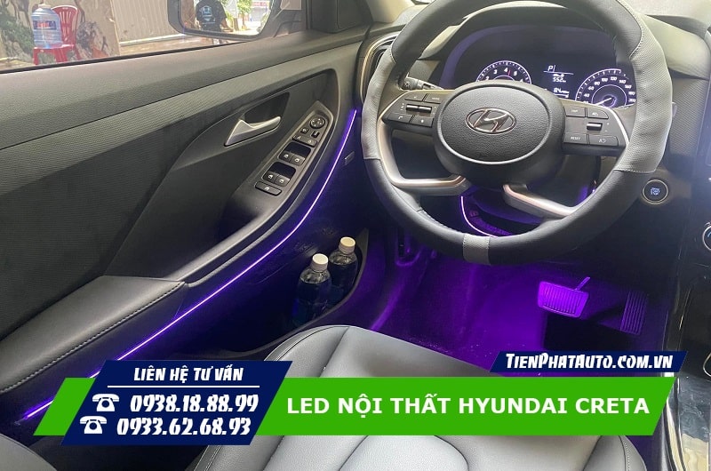 Hình ảnh mẫu LED nội thất V2 lắp đặt trên xe Hyundai Creta