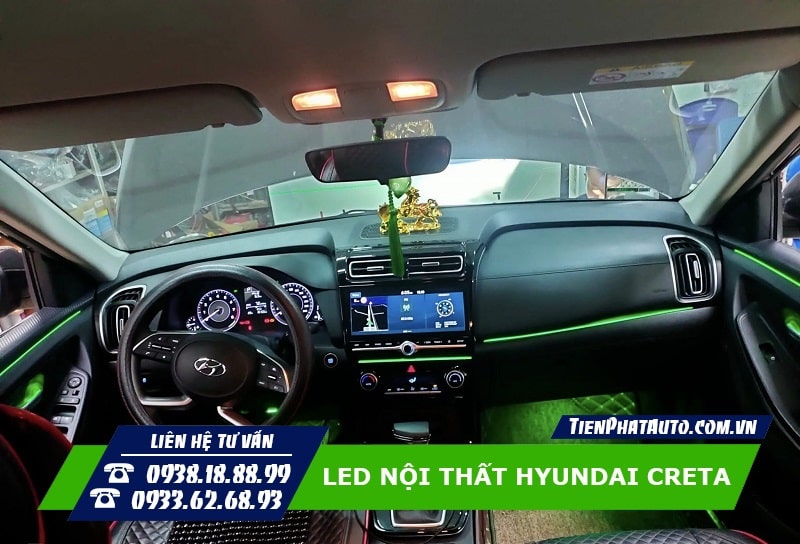 Độ đèn LED nội thất cho Hyundai Creta giúp xe thêm lung linh và nổi bật