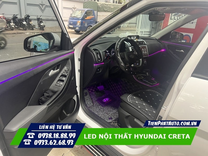 Hình ảnh mẫu LED nội thất V3 lắp đặt trên xe Hyundai Creta