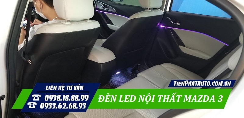 Đèn LED nội thất Mazda 3 thiết kế lắp đặt phù hợp các đời xe