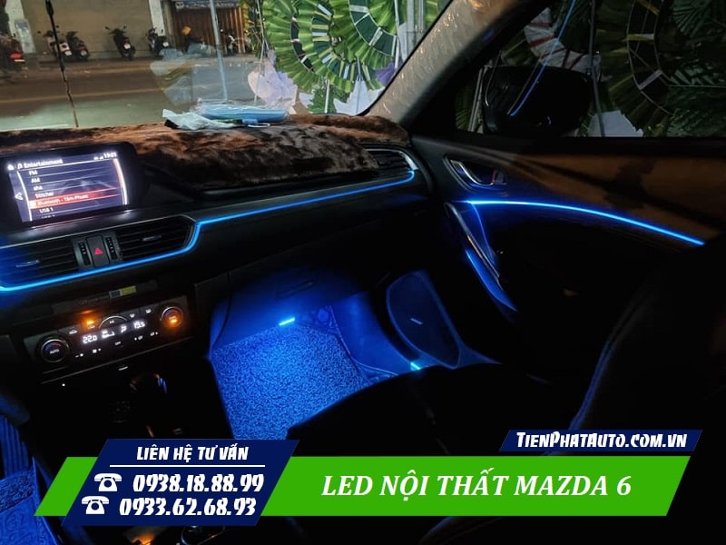 LED nội thất Mazda 6 có 64 màu sắc để bạn có thể thay đổi theo sở thích