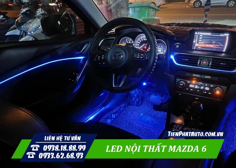 Đèn LED nội thất Mazda 6 lắp đặt hoàn toàn cắm giắc zin 100%
