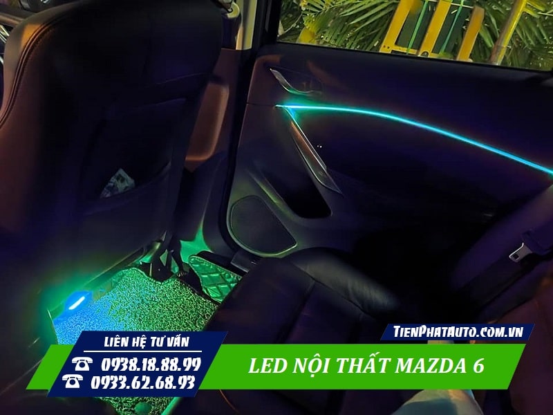 Bên trong xe đẳng cấp hơn khi độ đèn LED nội thất Mazda 6