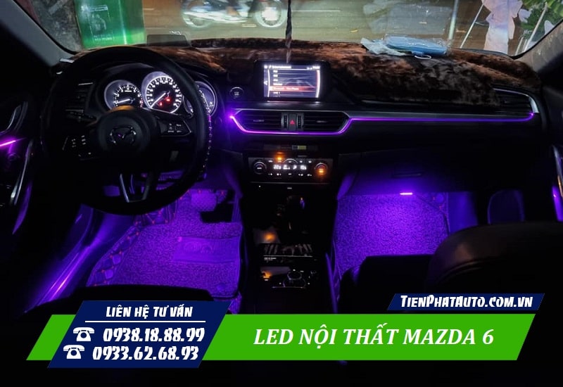 Đèn LED nội thất Mazda 6 giúp không gian xe lung linh hơn