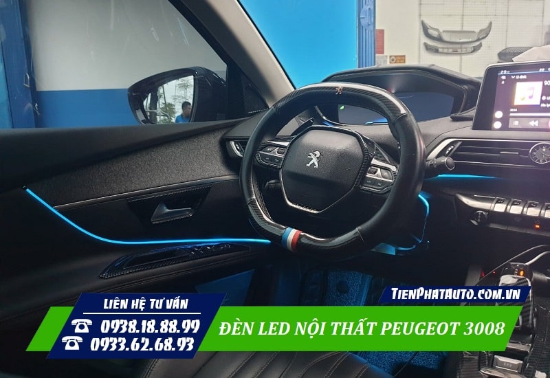 Tiến Phát Auto chuyên độ đèn LED nội thất cho xe Peugeot 3008