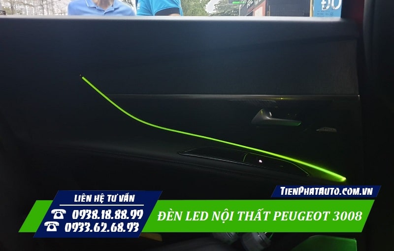 Đèn LED nội thất Peugeot 3008 tích hợp hiệu ứng chuyển màu theo âm thanh