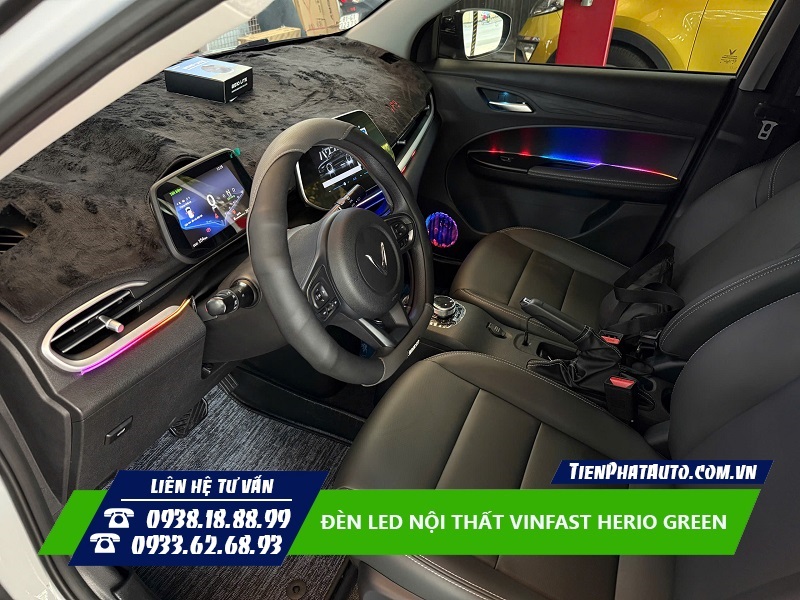 Tiến Phát Auto chuyên độ đèn LED nội thất cho Vinfast Herio Green