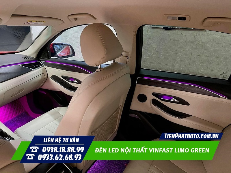 Đèn LED nội thất Vinfast Limo Green lắp không ảnh hưởng điện và chế độ bảo hành của xe