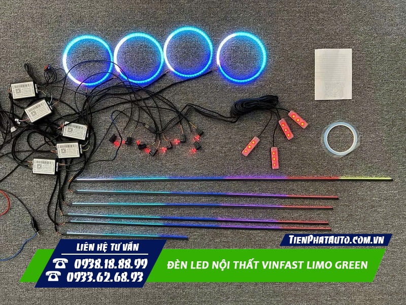 Tiến Phát Auto chuyên độ đèn LED nội thất Vinfast Limo Green