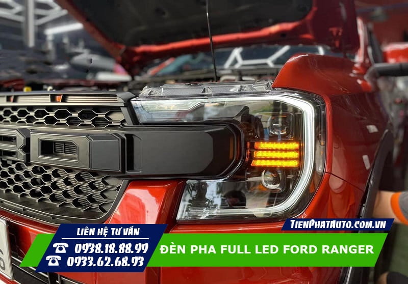 Cụm pha Full LED cho Ford Ranger 2022 - 2023 mang lại nhiều sự tiện lợi