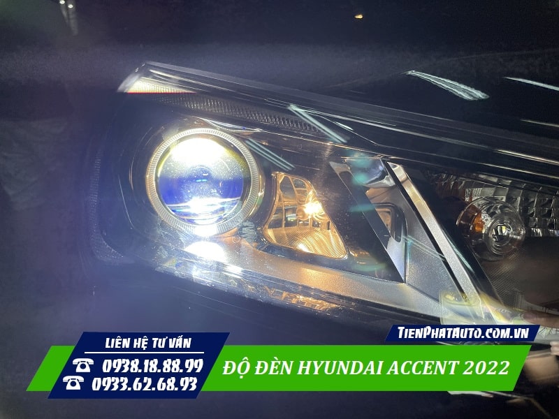 Độ đèn Hyundai Accent 2022 giúp cải thiện độ sáng tốt hơn