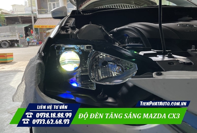 Độ đèn cho Mazda CX3 giúp mang lại độ sáng tốt hơn so với nguyên bản