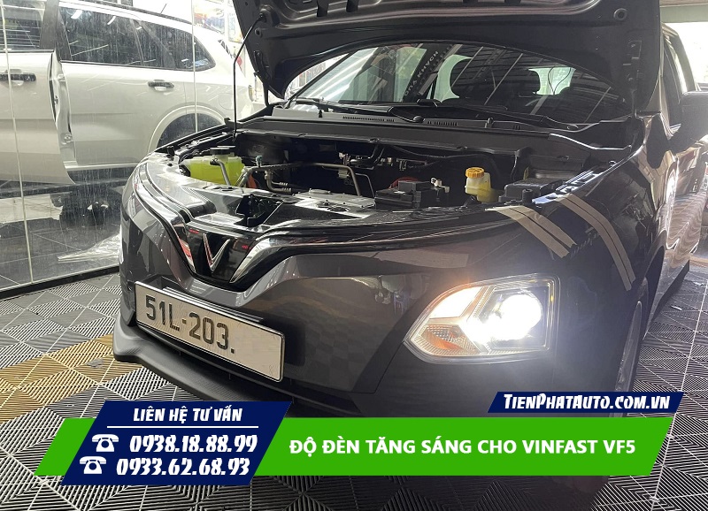 Tiến Phát Auto chuyên độ đèn tăng sáng cho xe Vinfast VF5