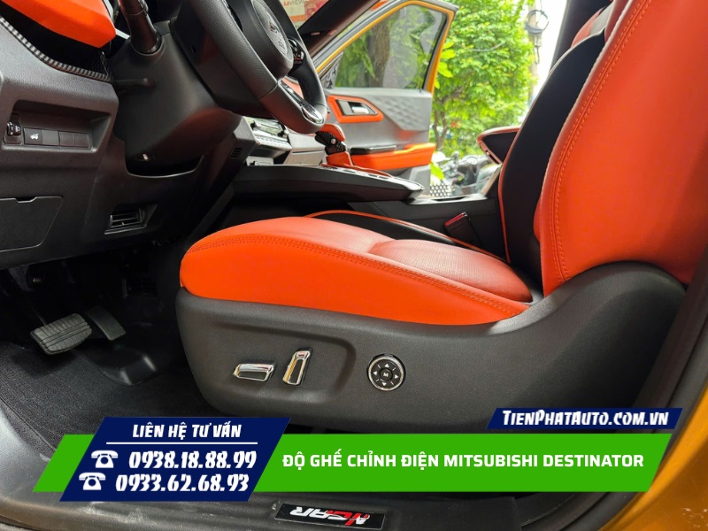 Hình ảnh nút bấm ghế chỉnh điện bên ghế tài cho xe Destinator