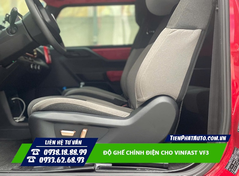 Hình ảnh nâng cấp ghế chỉnh điện bên tài cho xe Vinfast VF3