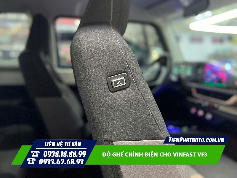 Hình ảnh nút bấm Auto tự động xếp ghế bên phụ trên Vinfast VF3