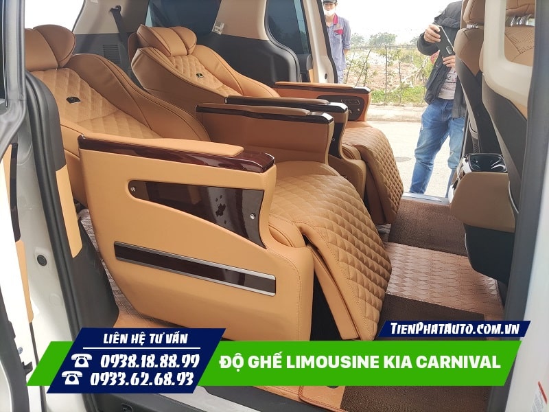 Độ ghế thương gia Limousine cho Kia Carnival giúp xe sang trọng và hiện đại hơn