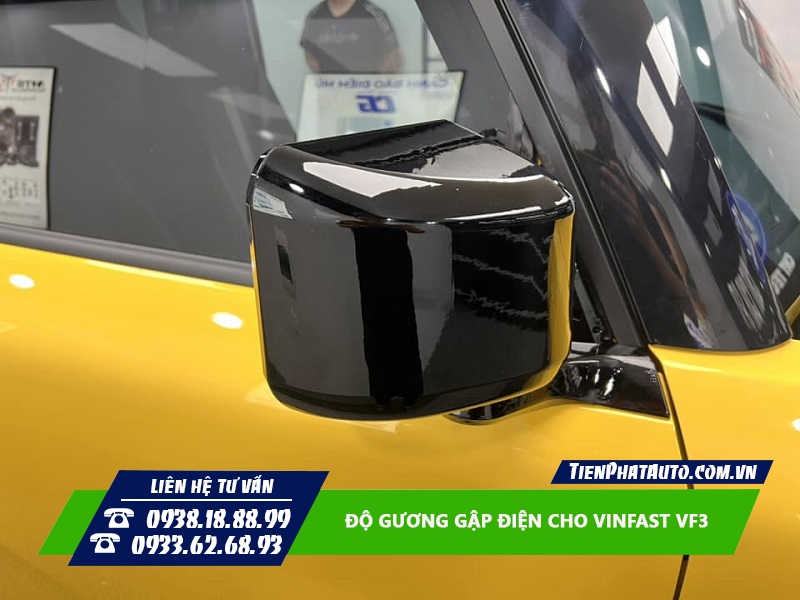 Gập gương điện VF3 tích hợp sử dụng trên Remote zin và nút bấm trong xe