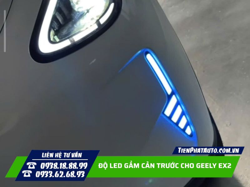 Độ LED gầm cản trước Geely EX2 đồng bộ tính hiệu xi nhan Độ LED gầm cản trước Geely EX2 đồng bộ tính hiệu xi nhan