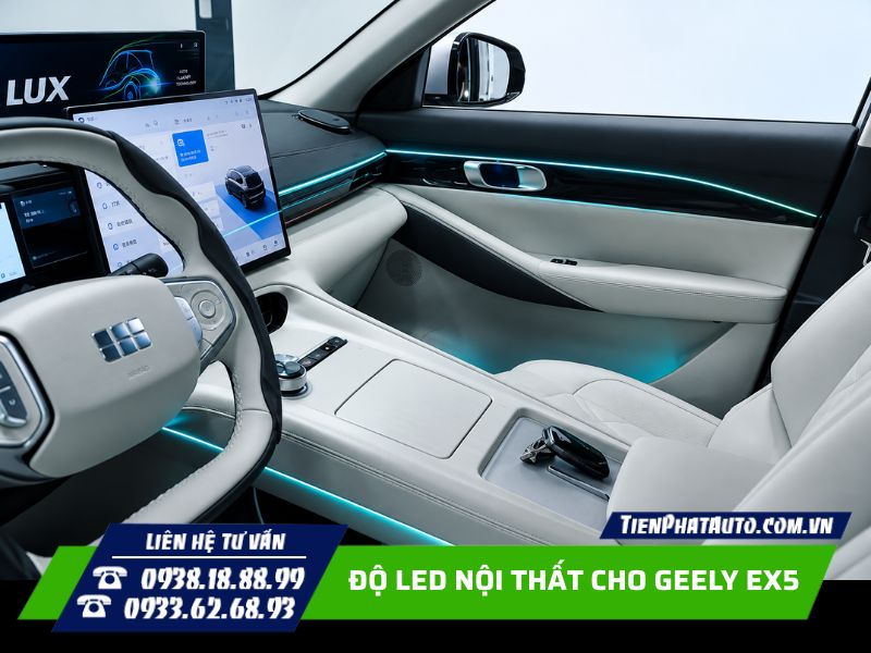 độ led nội thất cho geely ex5 tạo không gian sang trọng