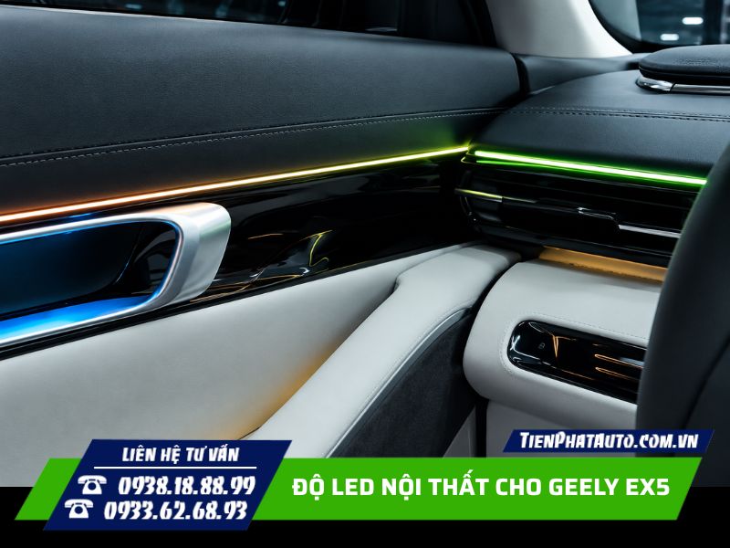 độ led nội thất cho geely ex5 đổi màu hiệu ứng theo sở thích