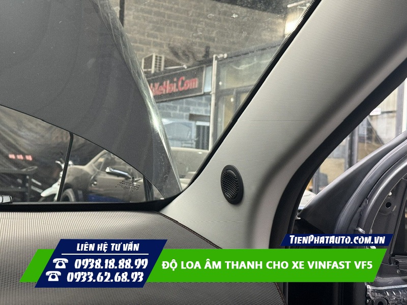 Loa Treb được lắp đặt ở cột A của xe Vinfast VF5