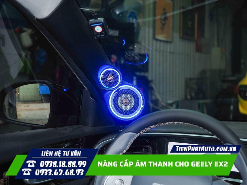 Thi công lắp đặt loa trên cột A Geely EX2 Thi công lắp đặt loa trên cột A Geely EX2